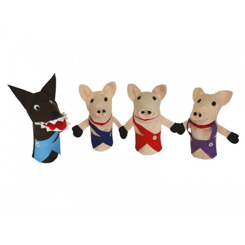 Conjunto Fantoches - Os Três Porquinhos Especial - 4 un.